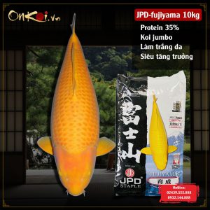 JPD - Fujiyama thức ăn 35% protien vip8 tăng trưởng ổn định khi cá koi đã đạt kích thước chuẩn 10kg/bao