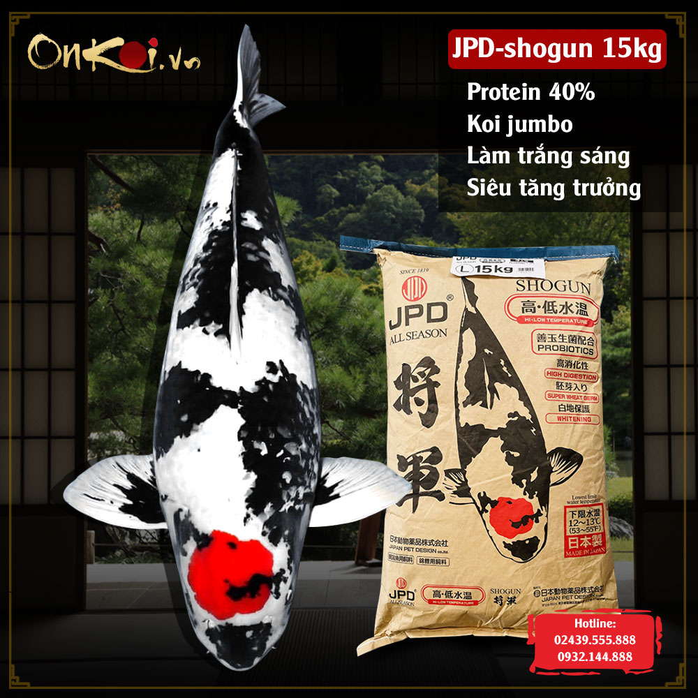 JPD-shogun thức ăn vip 999 protein 40% cao cấp làm trắng cho mọi thời tiết 15kg/1 bao CA03